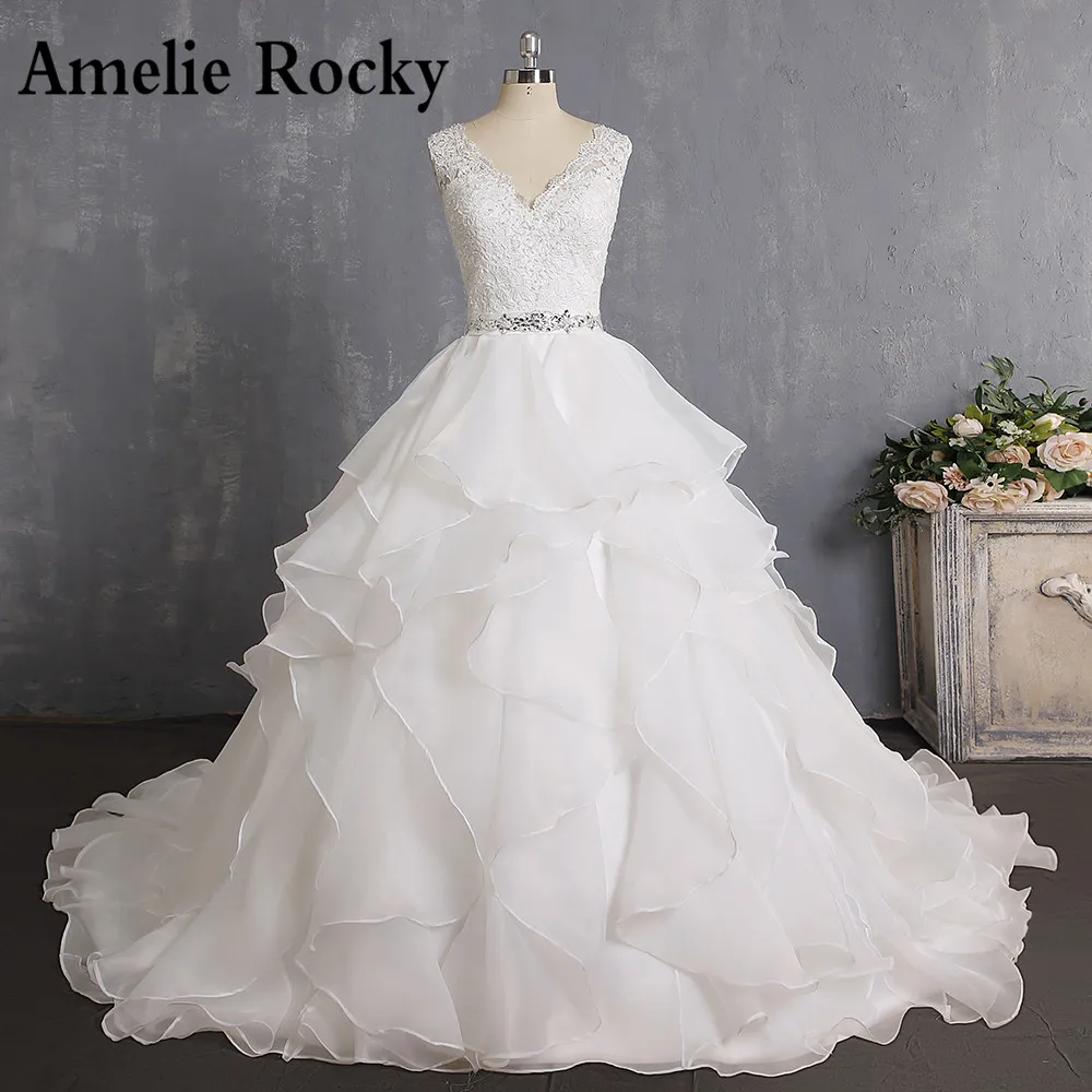 Vestidos De Novia 2020 роскошные свадебное платье принцессы с v образным вырезом платья для
