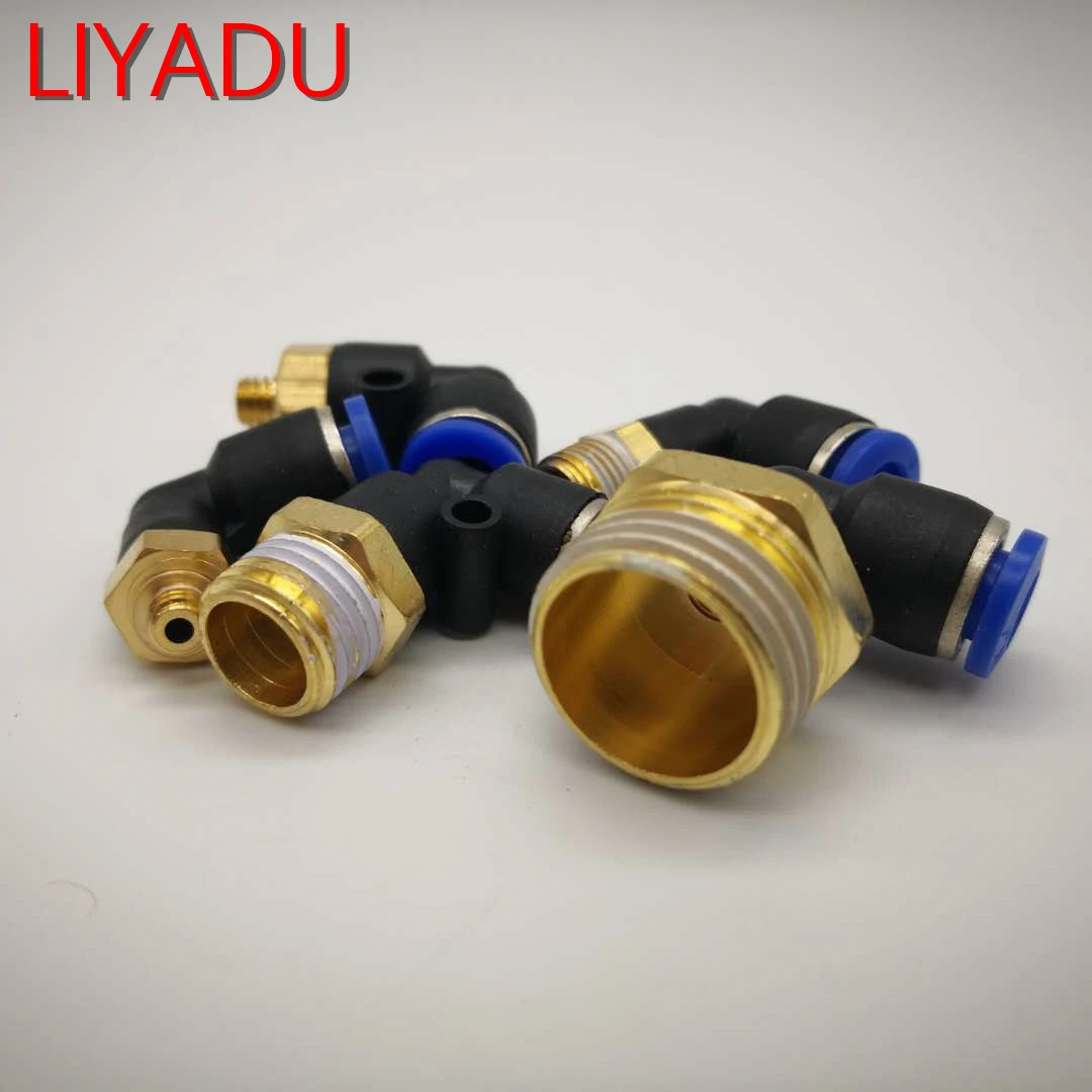1 шт. пневматический соединитель L-образной формы PL OD 4/6/8/10/12 мм шланг M5 6 1/8 1/4 3/8 1/2 BSPT