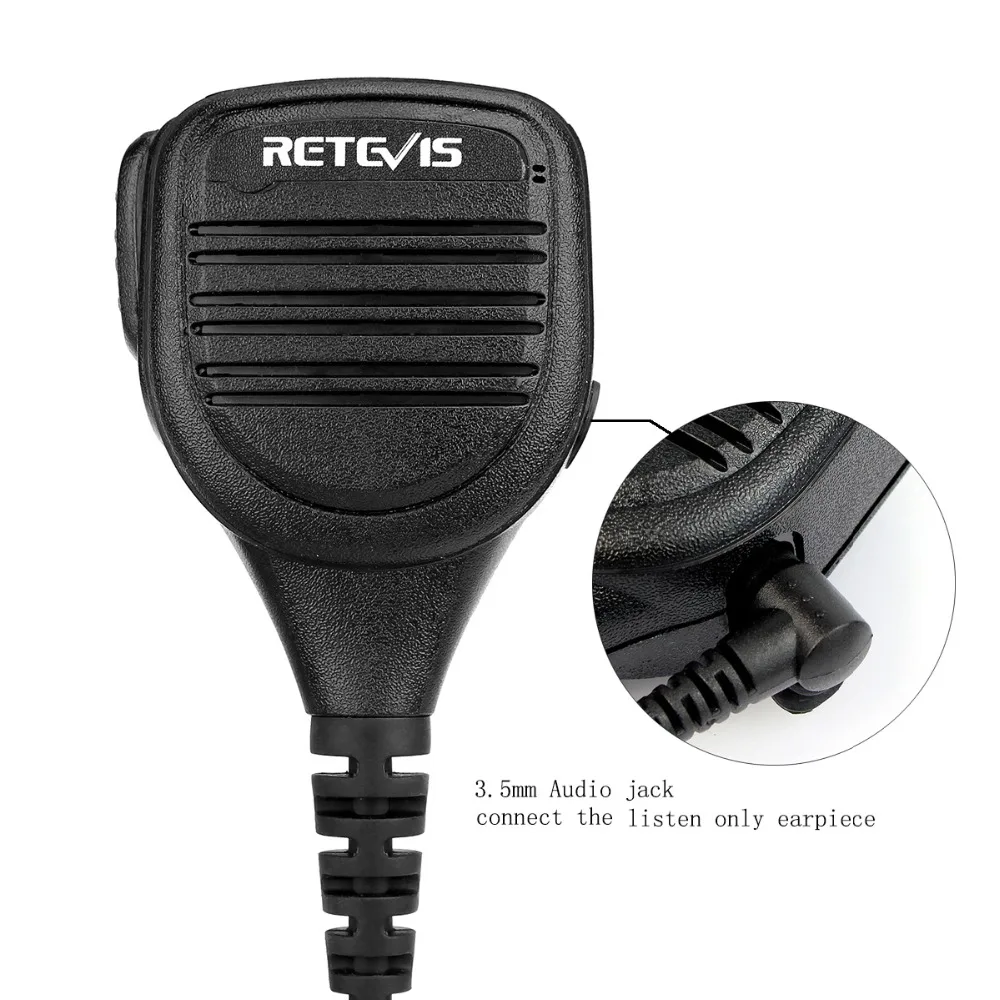 Retevis RS-112 2Pin TK Plug IP54 Водонепроницаемый пульт дистанционного управления динамик микрофон с 3,5 мм разъем для гарнитуры для Kenwood Baofeng Walkie Talkie