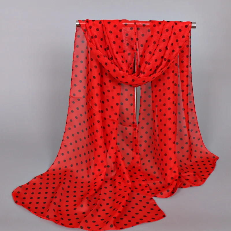 Женский пляжный шифоновый шарф в горошек 8 цветов 10 шт./лот|polka dot scarf|dot scarfscarf beach |