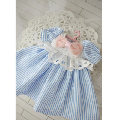 blue 1 шт. милые 1/6 BJD платье в полоску для кукол Blyth одежда аксессуары - Цвет: blue