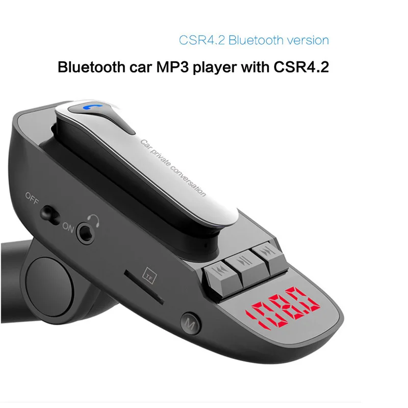 JaJaBor, fm-передатчик, Bluetooth, автомобильный комплект, громкая связь, AUX 3,5 мм, аудио плеер, частный ответ, беспроводная гарнитура для мобильного телефона