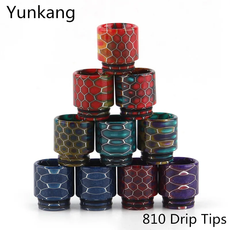 Yunkang Vape распылитель 810 змеиная кожа капельного наконечника для принца KENNEDY24 GOON распылители RDA Смола мундштук