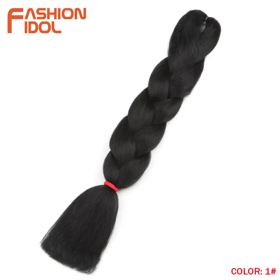 FASHION IDOL Synthetic Braiding Hair Ombre Kanekalon 24 Inch 100g/Pack Blonde Grey Crochet Braids Hair Extensions Jumbo Braids - Цвет: #1