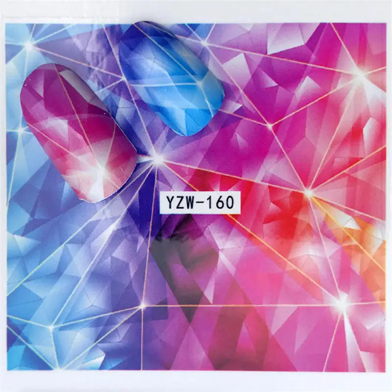 YZW-160 YZWLE, 1 шт., красивые цветы, лоза, дизайн, дизайн ногтей, черный цветок, наклейки, переводные наклейки, наклейки для ногтей, аксессуары для рукоделия - Цвет: YZW-160