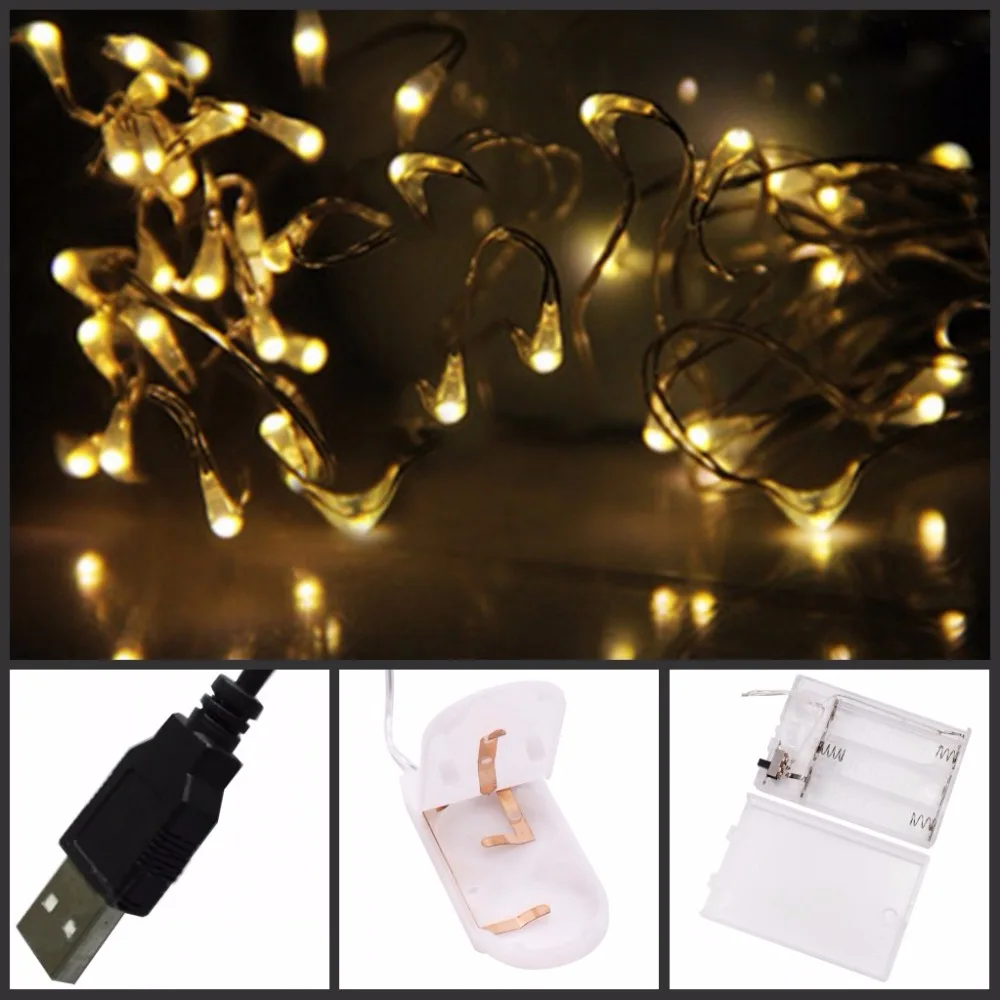 2M 3M 4M 5M 10M AA Battery/ Button Battery/ USB LED String Fairy Lights Xmas Garland Party Wedding Decoration Christmas New