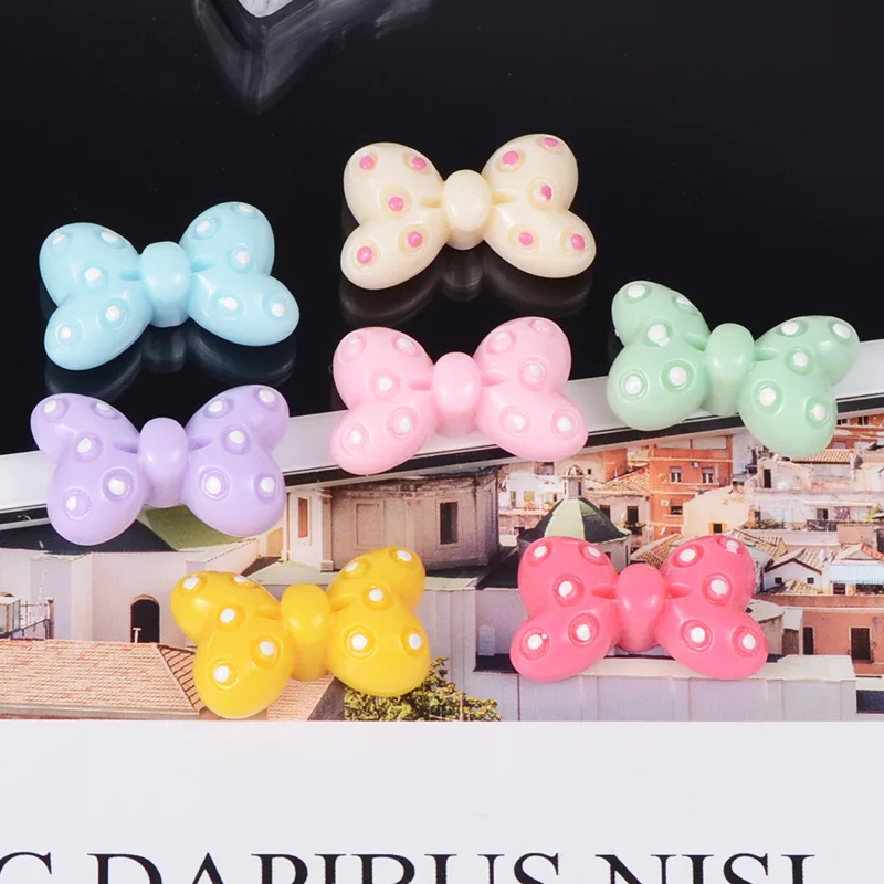

10pcs/lot 15X24mm kawaii Resin Bow Knot Cabochon For Kids Headwear Scrapbooking Craft DIY Decorative Accessary