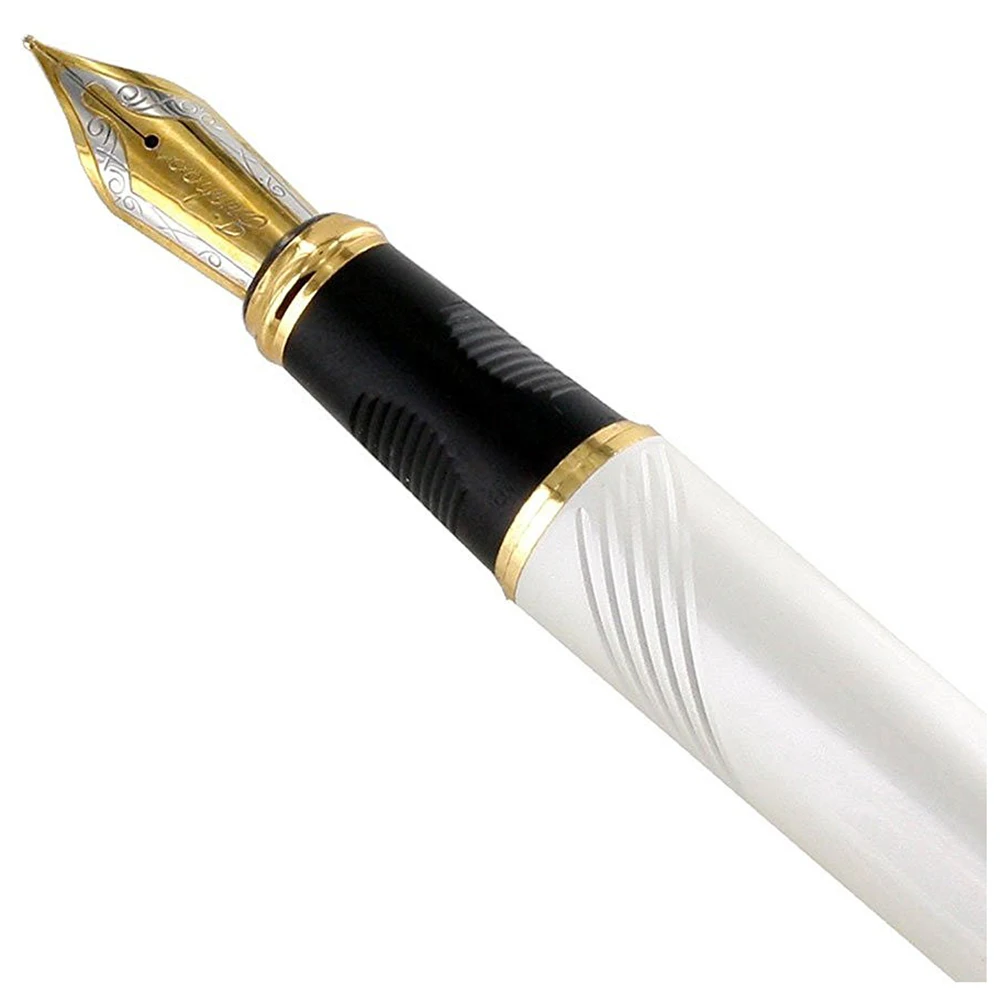 Jinhao роскошный M перо 18KGP авторучка(Кривая серебро