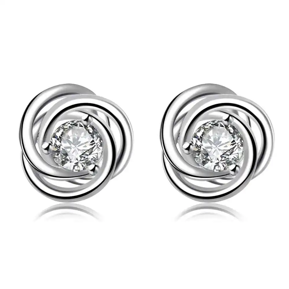 Оптовая Продажа Модные ювелирные изделия дизайн роза цветок серебряные серьги