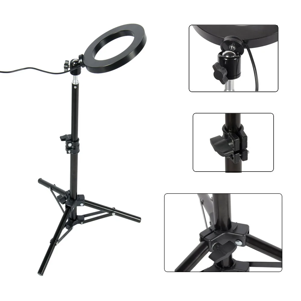 Walkingway 6" Photography Lighting Dimmable LED Selfie Light Ring Light Youtube Live Video Makeup Photo Studio Light USB Plug