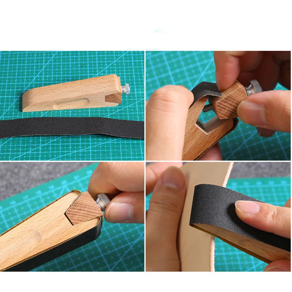 Сделай Сам кожа ремесла обработка края полировка Песочная бумага зажим дерево