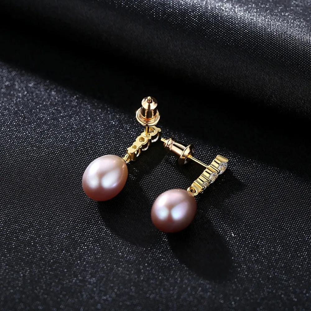 Настоящее натуральное свисающее серьги из пресноводного жемчуга серебро 925