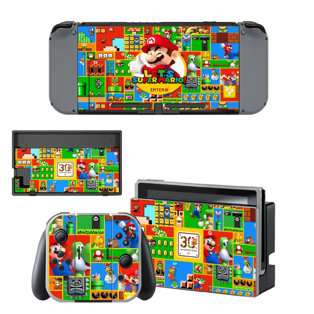 Супер Марио кожи Стикеры для nintendo переключатель Стикеры кожи для nintendo переключатель NS консоли и Joy-Con контроллер винил