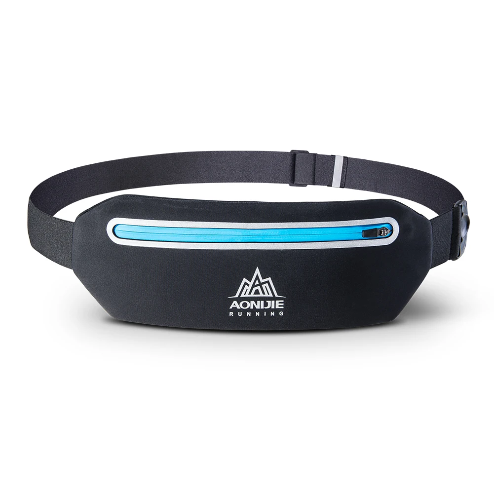 Black Blue AONIJIE W922 Регулируемый тонкий пояс для бега Сумка для бега поясная Сумка дорожная марафон тренажерный зал тренировки Фитнес 6,8-в держатель телефона - Цвет: Black Blue