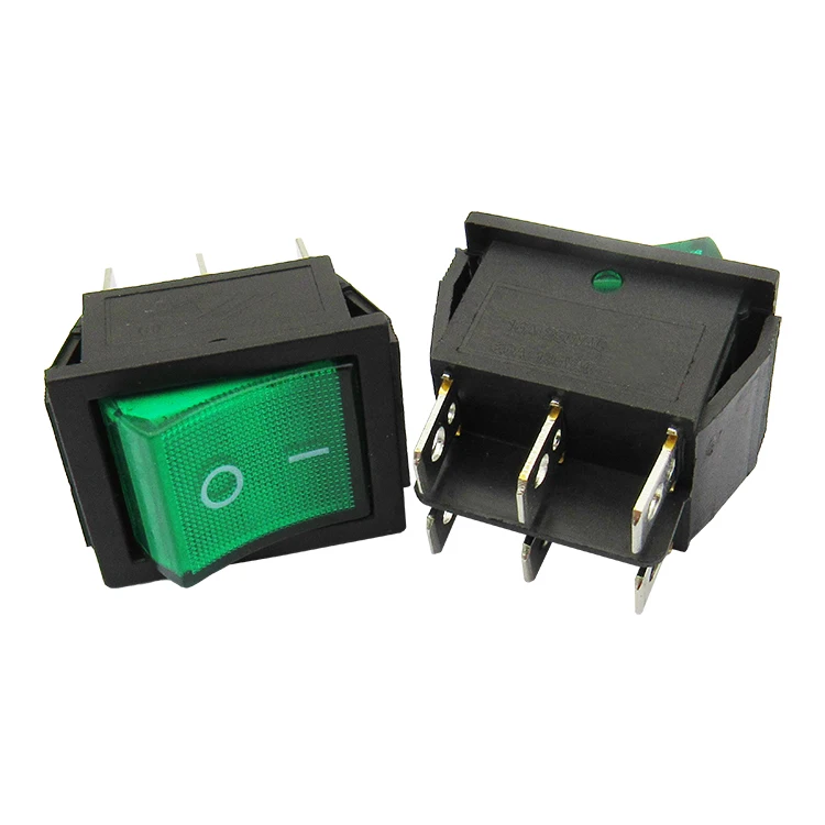 KCD4 переключатель типа корабля в форме лодки 6 футов 16A 250 В 31x25 мм зеленый ремень