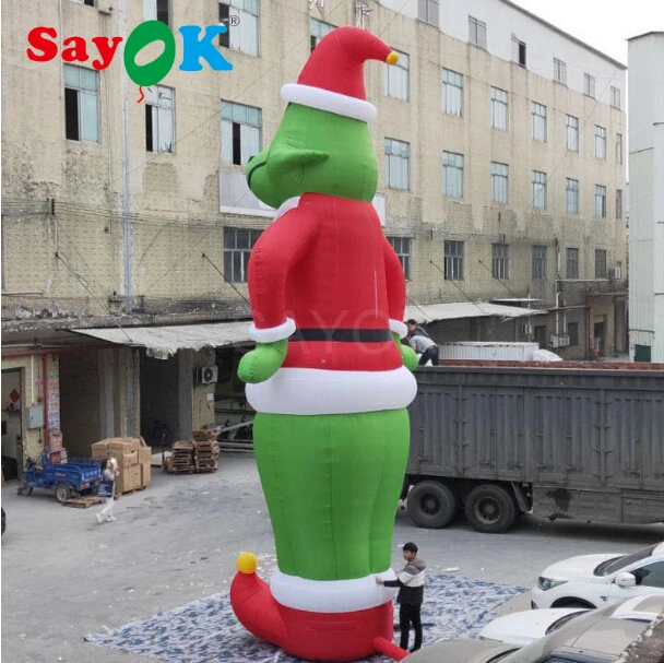 Надувной Рождественский Grinch as Santa 10 футов и 28 футов высокий Рождественский Декор с белым светильник для магазина
