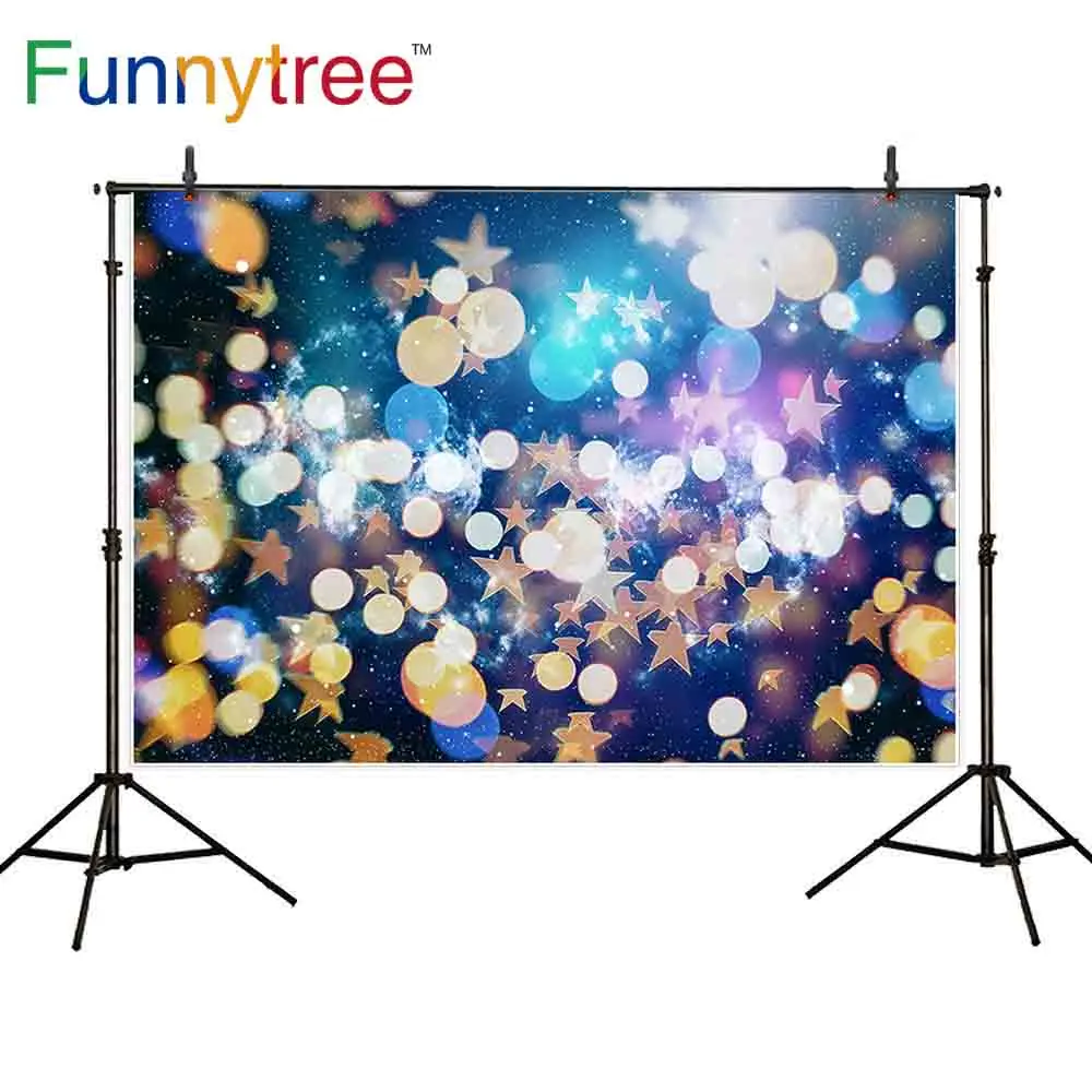 Фон Funnytree для фотосъемки звезды пятна боке красочный яркий Рождественский