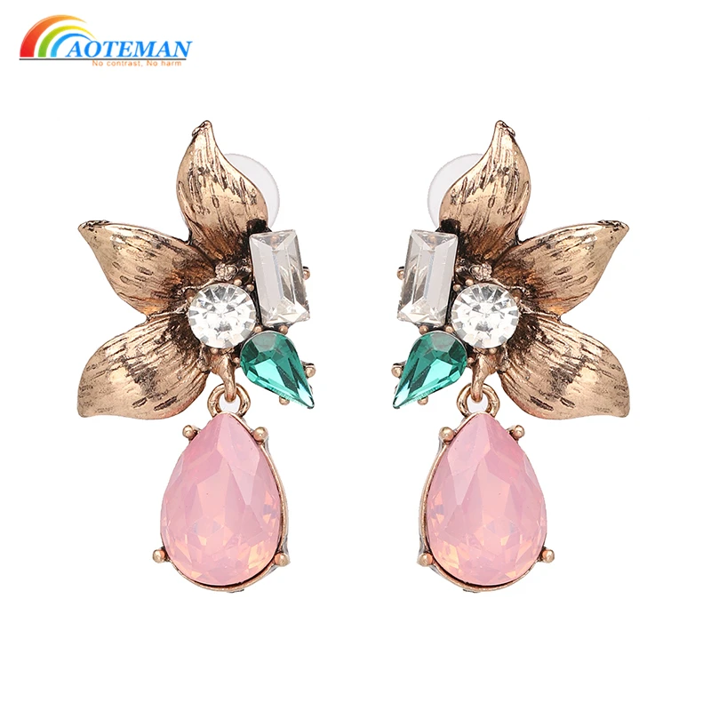 Vintage Rhinestone Earrings 2019 New Design Women Statement Drop Dangle Fashion Jewelry wholesale Brincos | Украшения и