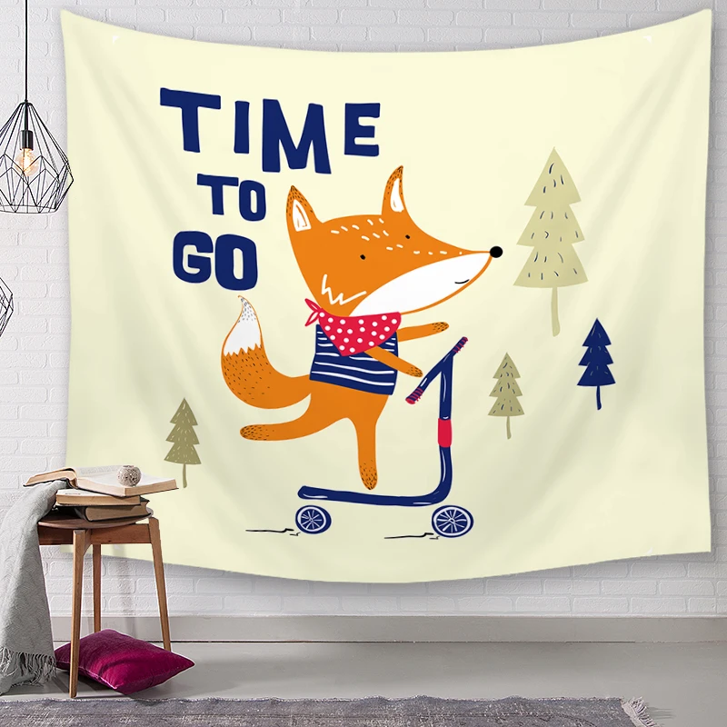 Висячие настенные гобелены с изображением лисы мандалы богемный гобелен пейзаж