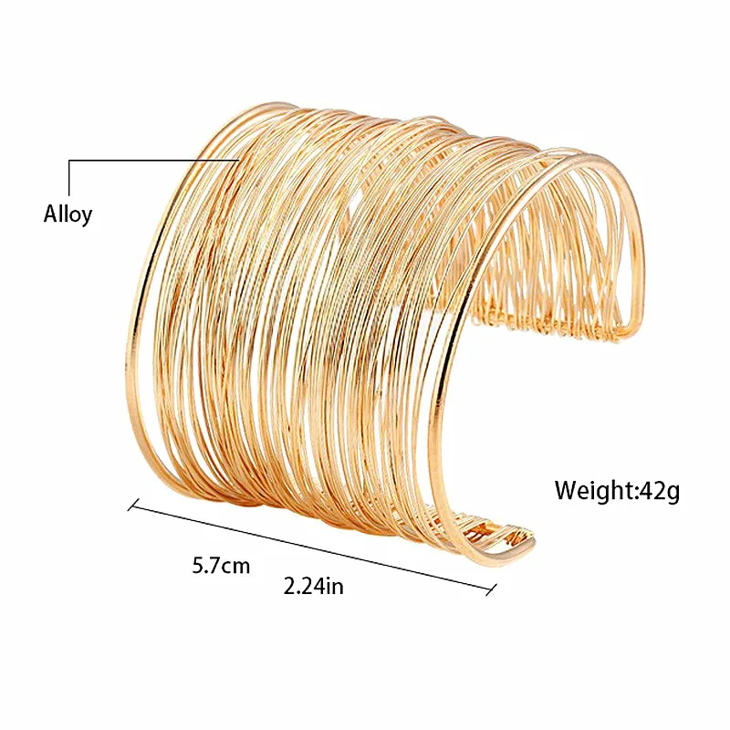 Золотой Браслет-манжета браслет в стиле панк Винтовые Подвески индийском