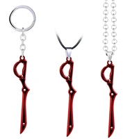 kill la kill keychains red pendant choker chains necklaces keyring key holder chaveiro key chain jewelry for men women