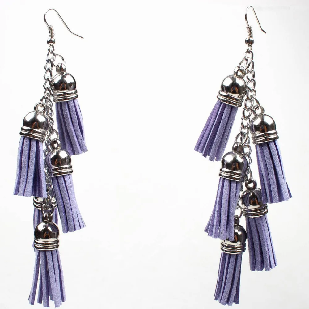 Клэр Цзинь замша ткань кисточки цинковый сплав женские Богемские серьги