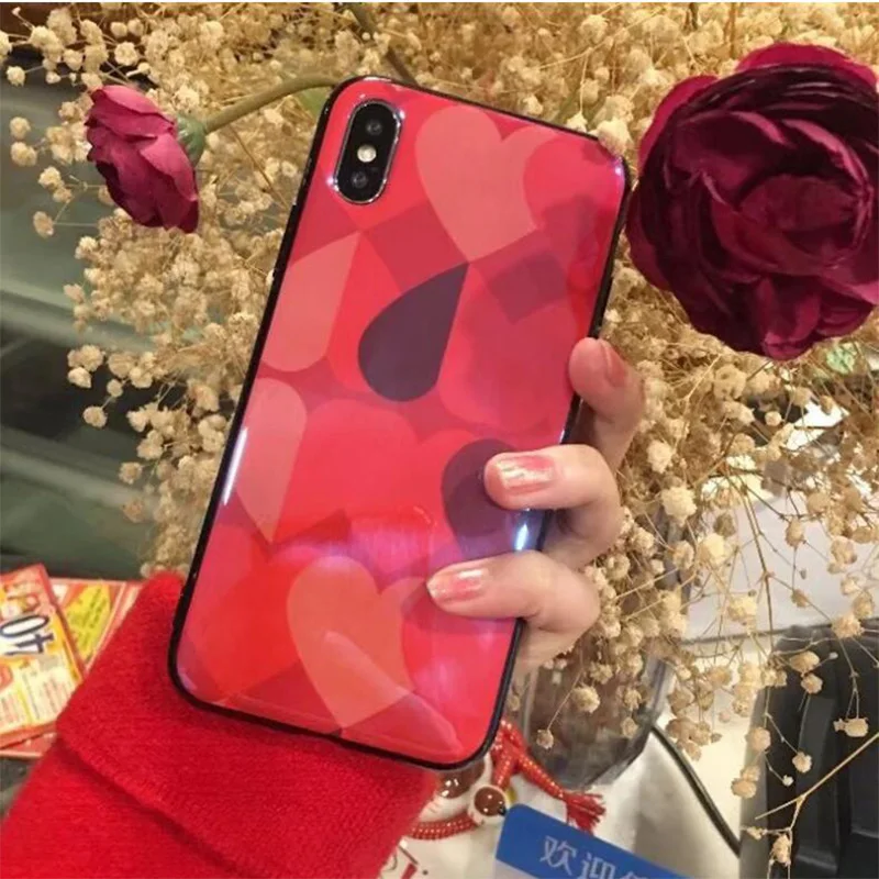 Blu-Ray красный для Apple IPhone X 7 Plus/8 плюс г/8 г 6/6S 6 6S хит цвет случай мобильного телефона