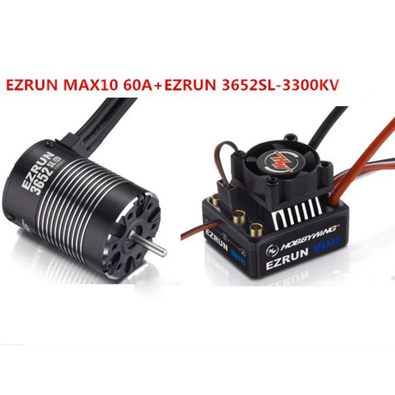 Hobbywing Combo EZRUN MAX10 60A бесщеточный ESC+ 3652SL G2 3300KV/4000KV/5400 K водонепроницаемый бесщеточный двигатель для 1/10 RC грузовика/автомобиля