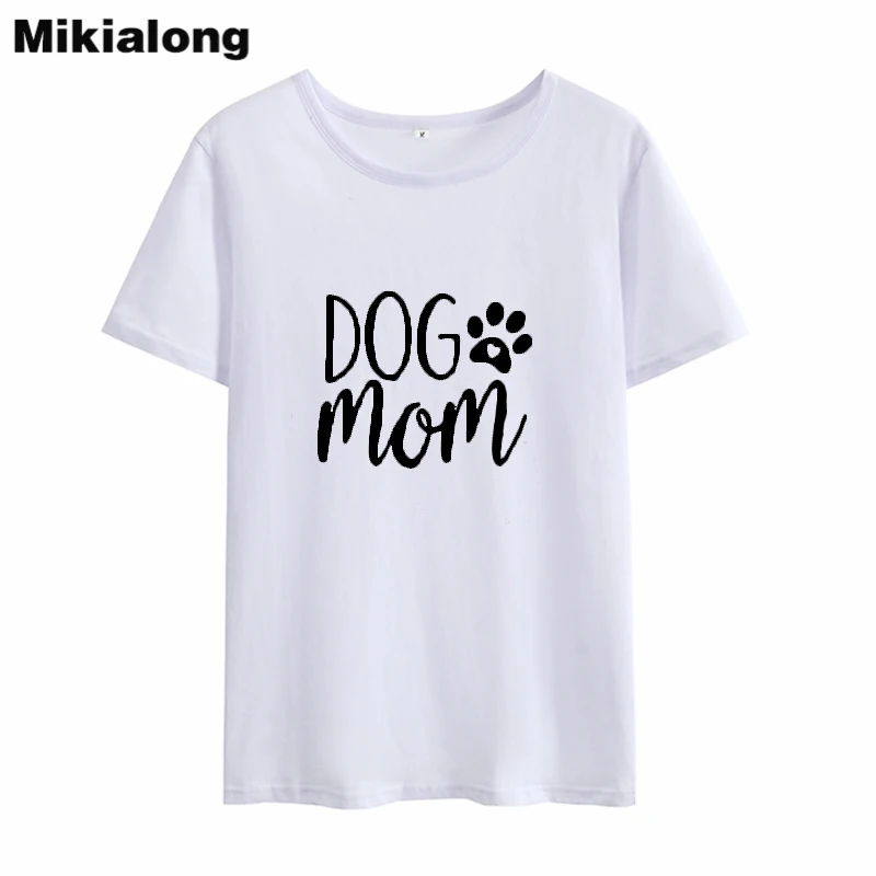 Женская футболка с коротким рукавом круглым вырезом и принтом собаки мамы|funny tshirt