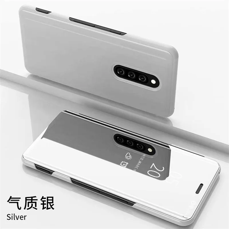 Чехол-книжка для sony Xperia 1, чехол 6,5 дюйма, зеркальный чехол, роскошный пластиковый чехол для телефона, чехол для sony Xperia 1 - Цвет: Серебристый