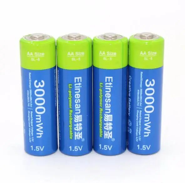 8 шт./лот Etinesan 3000mWh AA Li polymer Po литий ионная аккумуляторная батарея для Беспроводной