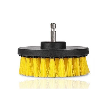 Yellow 4 inch 3 шт., щетка для скруббера, щетка для чистки поверхностей ванной комнаты, ванна, плитка для душа, затирка, беспроводная щетка для скраба, набор для чистки дрели - Цвет: Yellow 4 inch