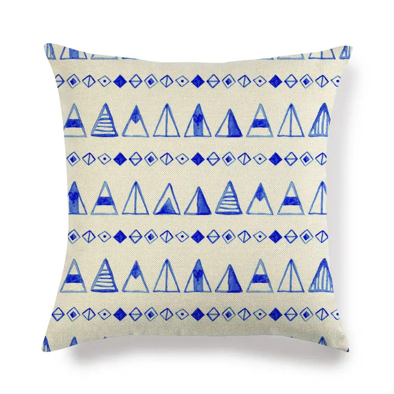 45cm*45cm light blue geometrc design linen/cotton throw pillow covers couch cushion cover home decorative | Дом и сад