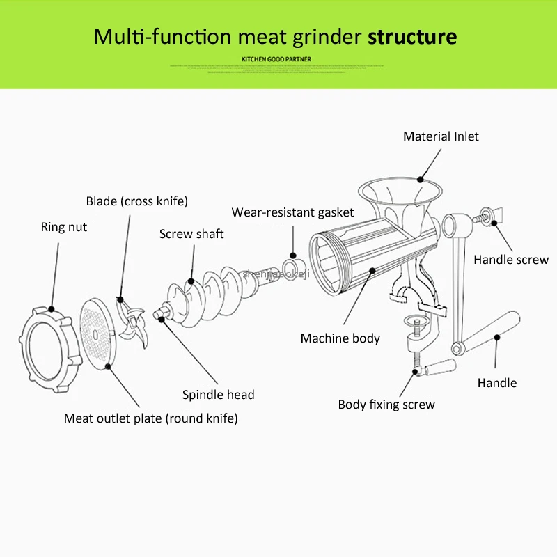 Ручная колбасная машина клизма многофункциональная Коммерческая мясорубка |