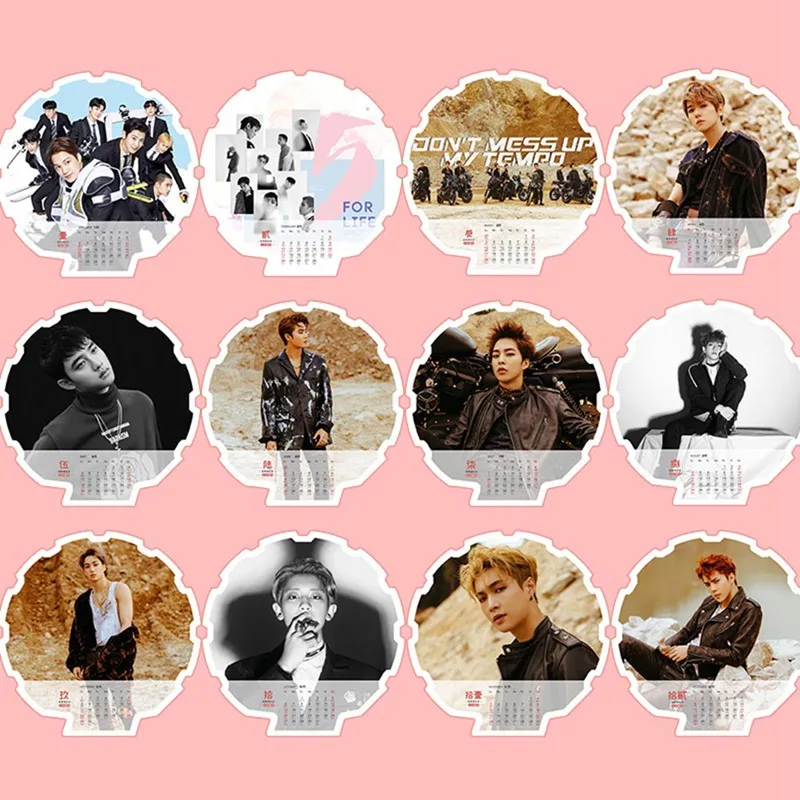Kpop EXO милый Мини Настольный календарь Alnum фото Настольный календарь подарок для офиса