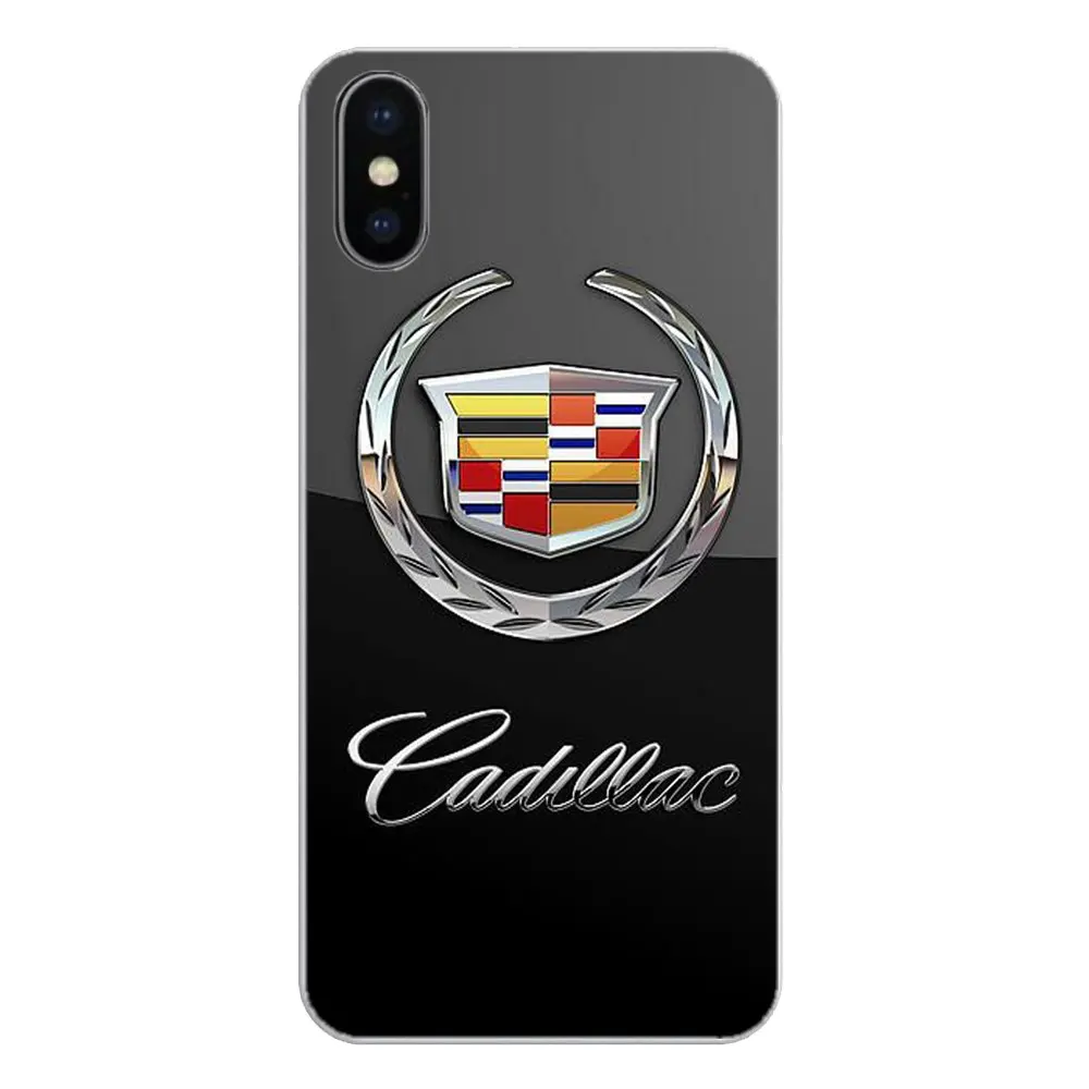 Transparent TPU Covers For iPod Touch iPhone 4 4S 5 5S 5C SE 6 6S 7 8 X XR XS Plus MAX Cadillac Logo Emblem Car Pattern |