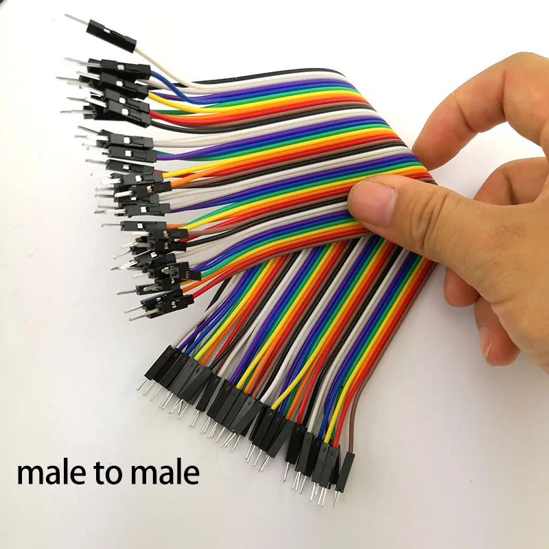male to male wire 10 см 20 см 30 см 40 pin dupont перемычка линия провода мужчин и женщин Перемычка провода эклектический кабель шнур для arduino DIY - Цвет: male to male wire