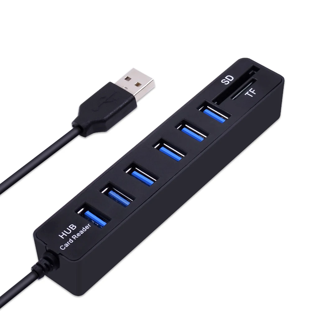 CHIPAL usb хаб Combo 3 порта USB 2 0 Hub Высокоскоростной разветвитель Multi в 1 SD / TF кардридер