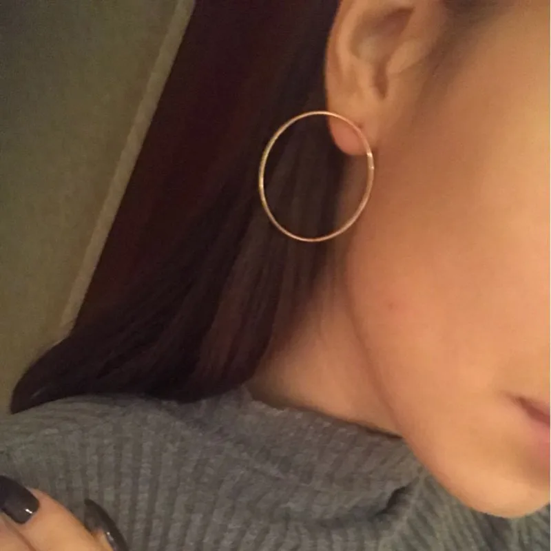 UAM панк большие серьги серебро золото геометрический дизайн округлый Круглый