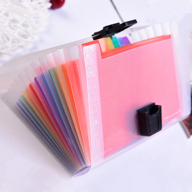 13 Grids A6 Document Bag Cute Rainbow Color Mini Bill Receipt File Pouch Folder Organizer Holder Office School Supply | Канцтовары для