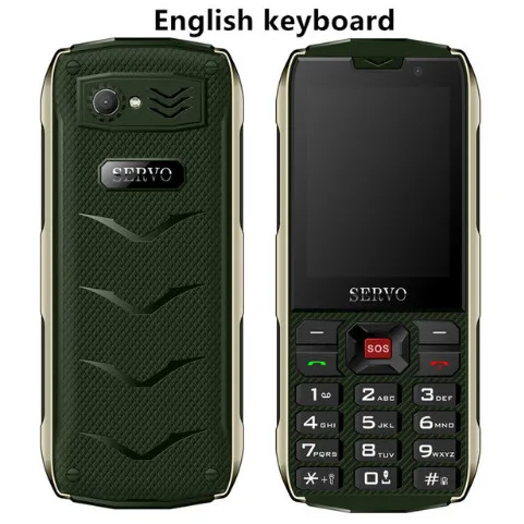 Мобильный телефон SERVO H8, 2,8 дюйма, 4 sim-карты, 4 режима ожидания, Bluetooth, фонарик, GPRS, внешний аккумулятор, телефоны, русская клавиатура, мобильный телефон - Цвет: Green English Button