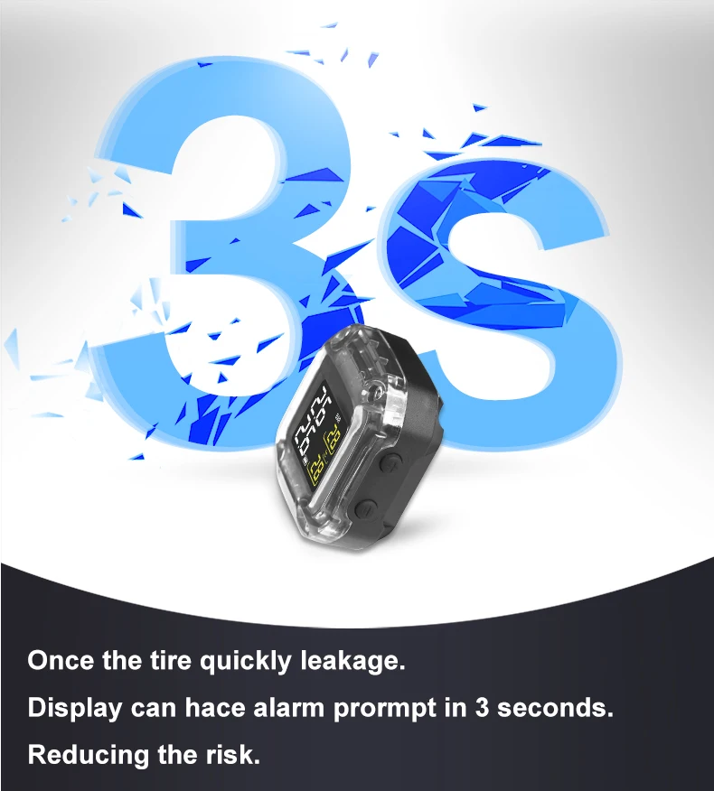 Мотоцикл TPMS монитор давления в шинах Система сигнализации мотоцикла с внешним/внутренним датчиком беспроводной с ЖК-дисплеем