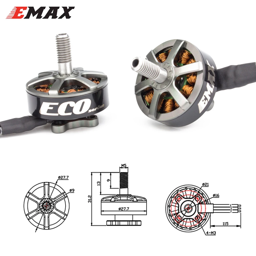 RC мотор Emax ECO серии 2306 1700KV 3 ~ 6s /2400KV 2 4s прочный двигатель для DIY гоночного