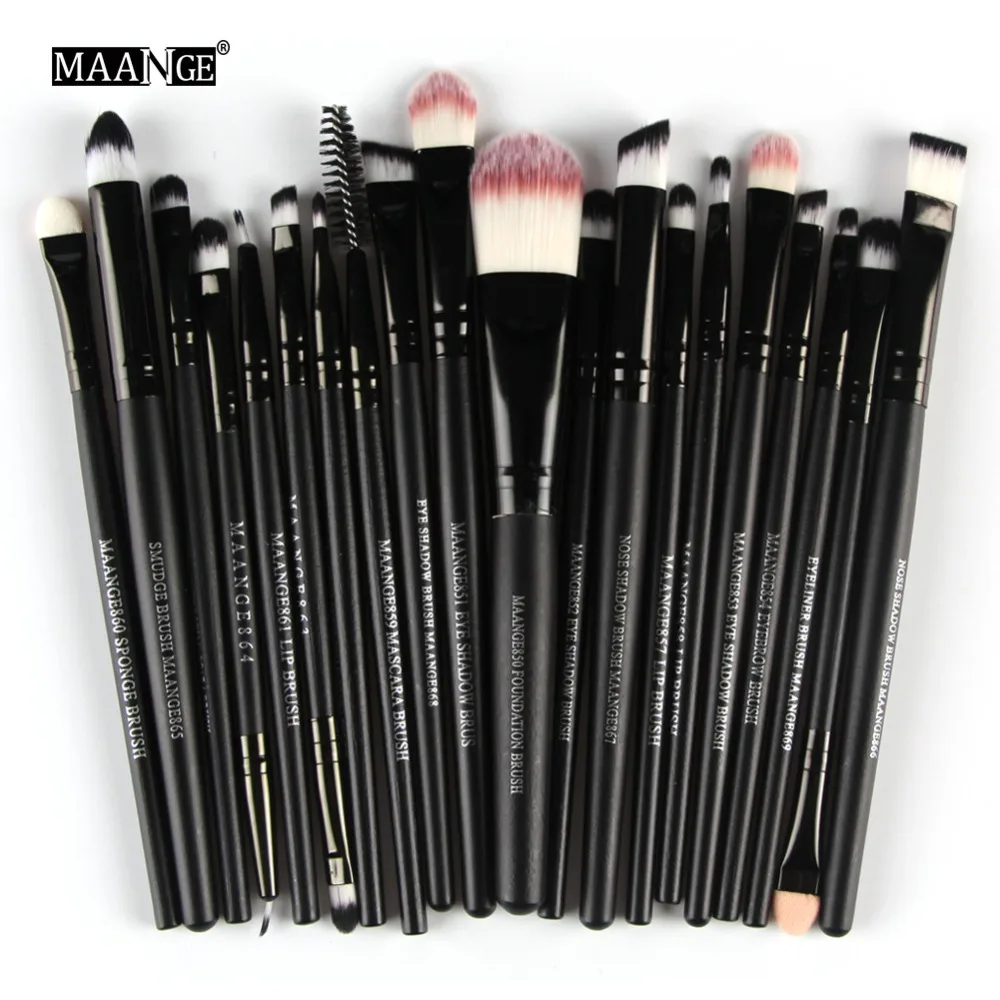 MAANGE 22 шт. косметический набор кисточек для макияжа основа для макияжа power Eye Shadow карандаш для бровей смешивание Контурные Румяна веер набор кистей для лица