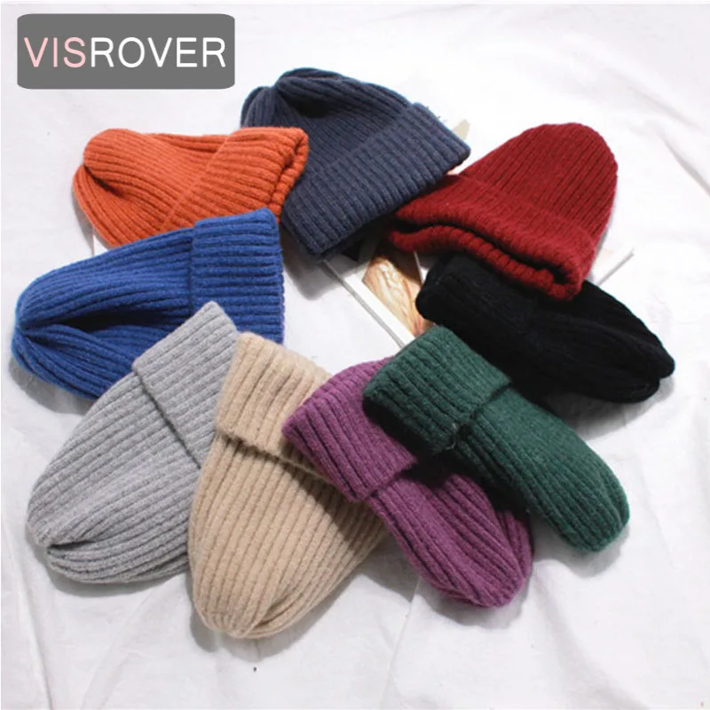 VISROVER 9 colorsways простая акриловая шапка унисекс Зимние шапки для вязаный