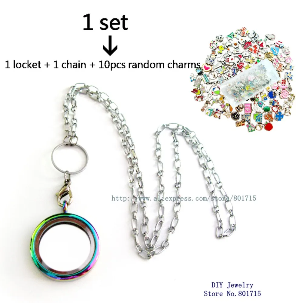 Радуга Цвет копия нержавеющая магнитная сталь Стекло Жилая память медальон