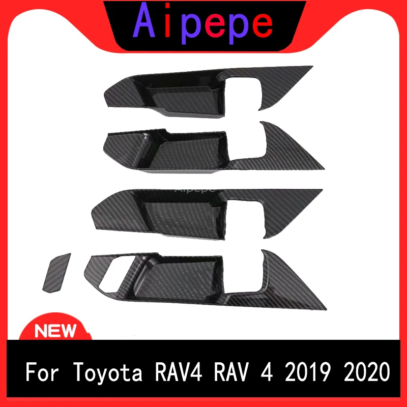 LHD! Для Toyota RAV4 XA50 2019 2020 углеродный стиль автомобильная дверь внутренняя ручка
