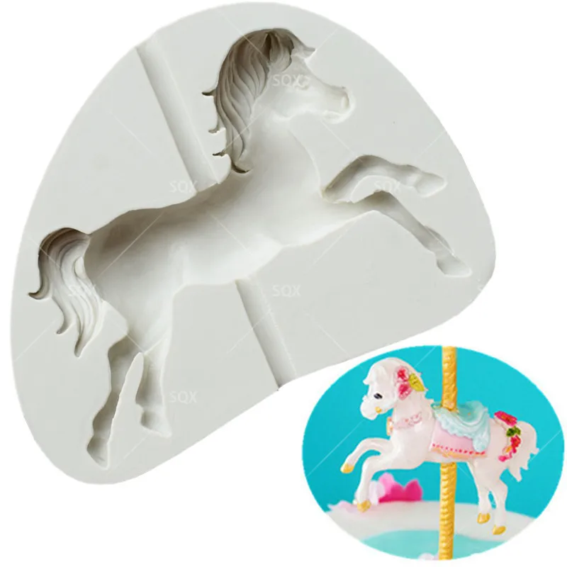 Силиконовая форма в форме карусели для помадки инструменты украшения тортов