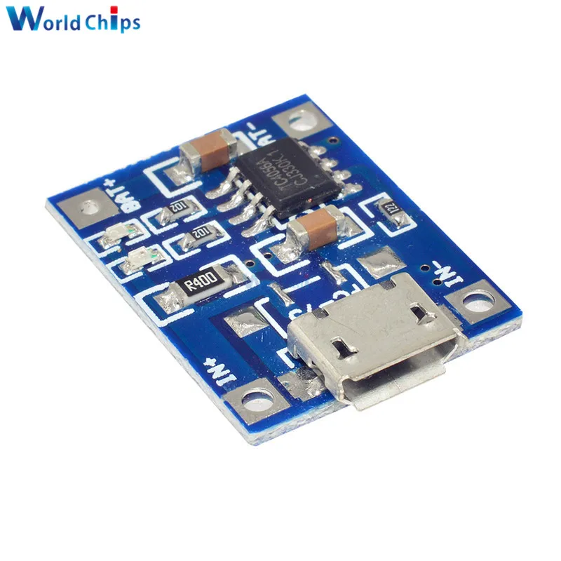Зарядное устройство для литиевых батарей TP4056 5 шт. Micro USB В 1 А 18650 со светодиодным