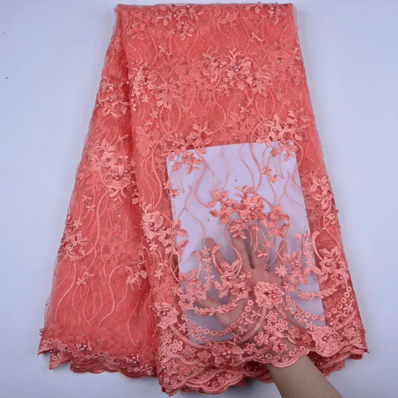 

High Quality French Lace Fabric 2018 Latest Green Color African Mesh Tulle Lace Fabric 5 Yards Nigerian Guipure Lace Fabric1309B